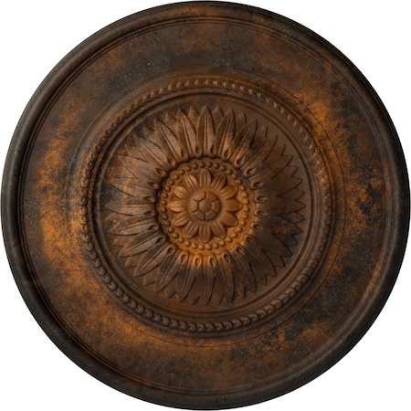 Ekena Millwork Wigan Ceiling Medallion, Hand-Painted Rust, 29 3/4"OD x 1 1/2"P CM29WGRUS